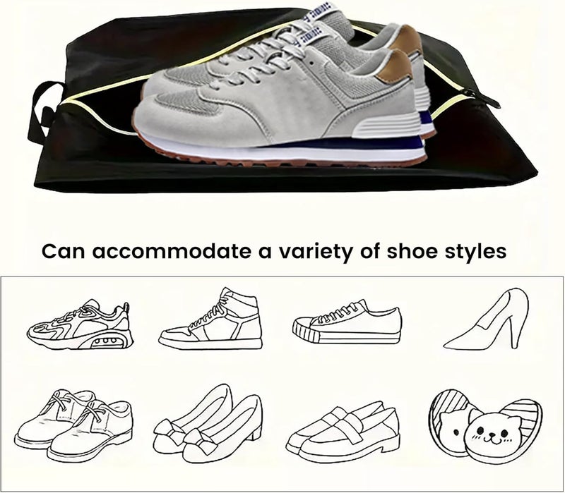Smallan Golf Smell Proof Shoe Bag Lightweight Waterproof Zippered Sport Shoe Carrier Bags Golf Soccer Shoe Storage Organizer for Gym Sports Travel Work Golf Aceesories (Black, US size 14) - Image 3